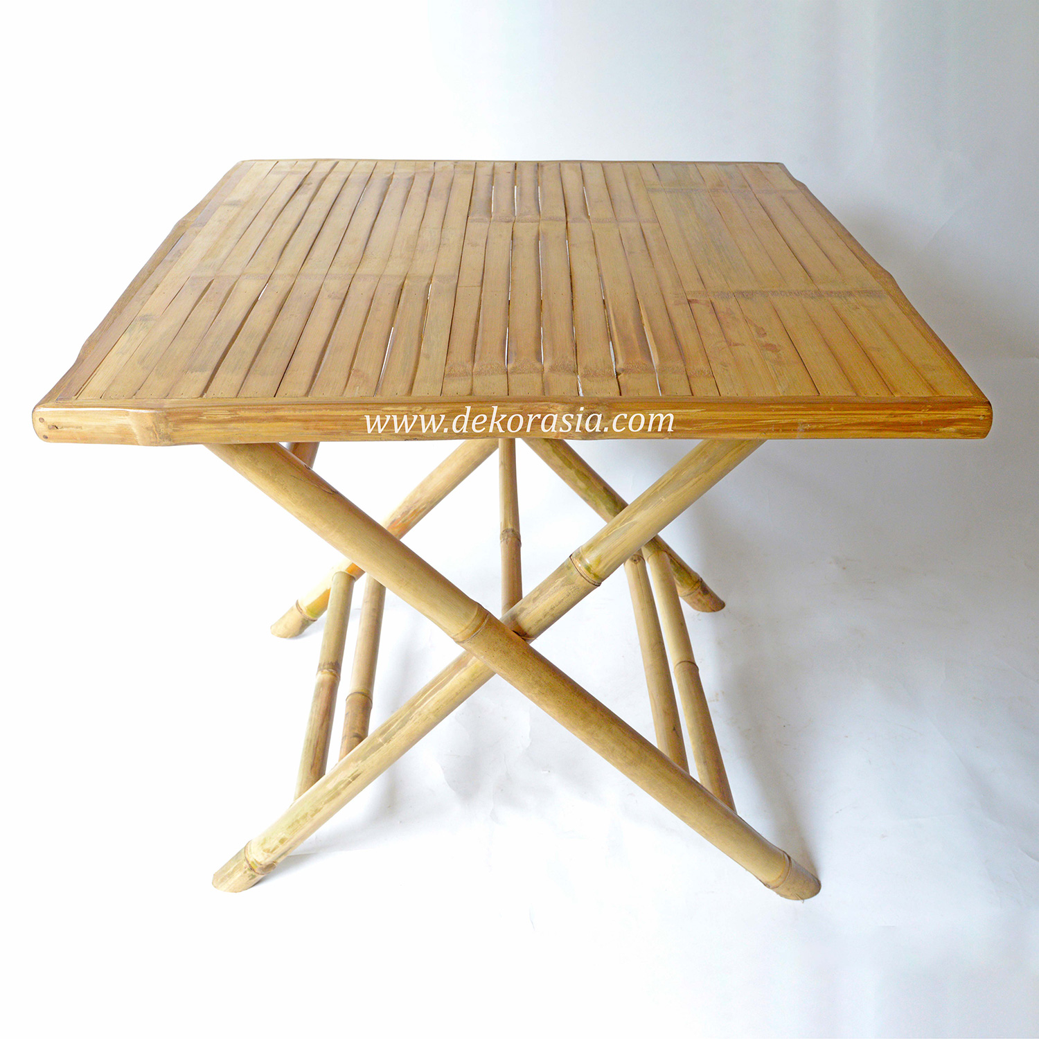 Square Bamboo Table Crossed Legs, Bamboo Knockdown - Bamboo Furniture